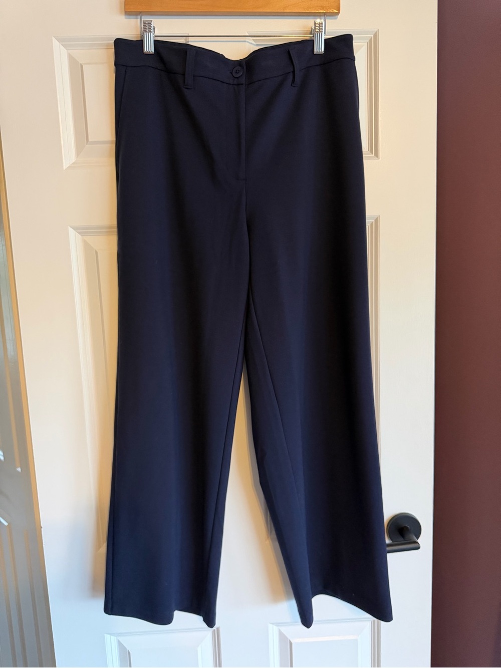 Eileen Fisher Navy Wide-Leg Dress Pants